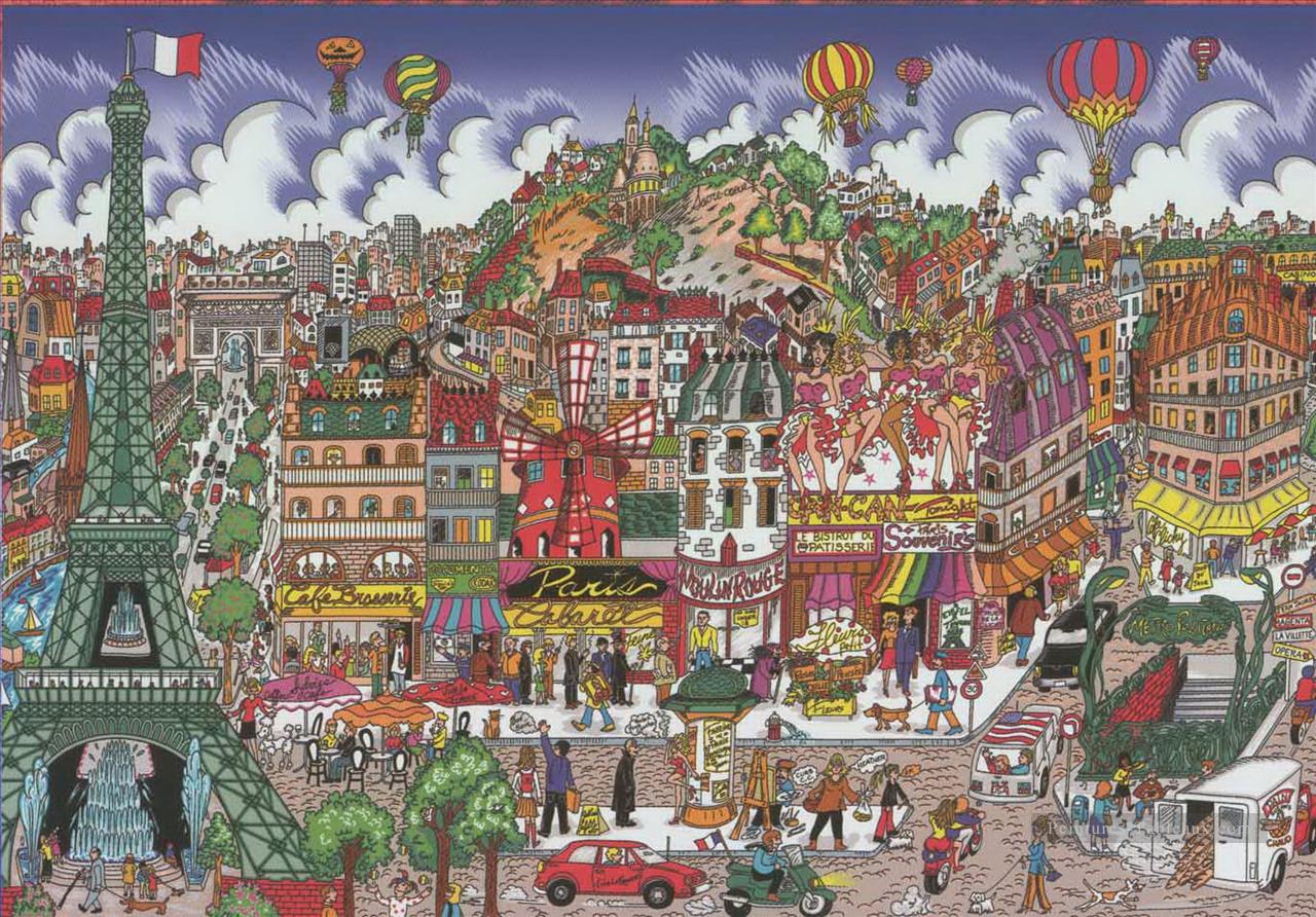 Charles Fazzino paysage urbain dessin animé sport 05 impressionnistes Peintures à l'huile